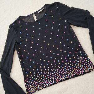 Vintage Cache Long-sleeved Top Women's Size 10 Mesh Sequin USA